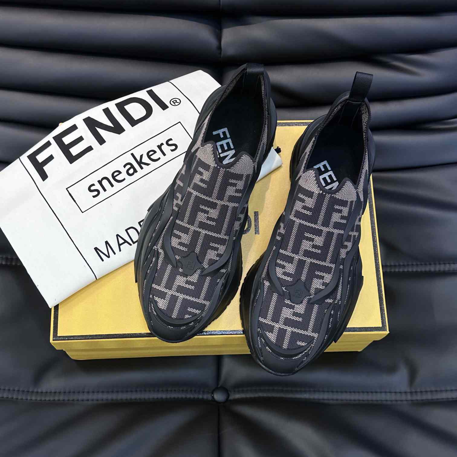 Fendi Flow Brown Mesh Running Sneakers - DopestKickz