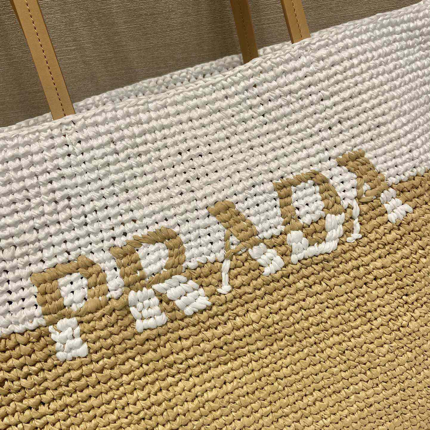 Prada Raffia And Leather Tote Bag - DopestKickz