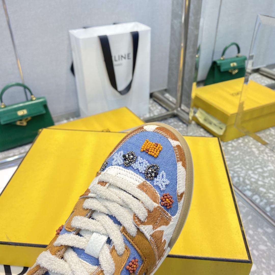 Fendi Match Blue Denim Low-tops Sneakers - DopestKickz