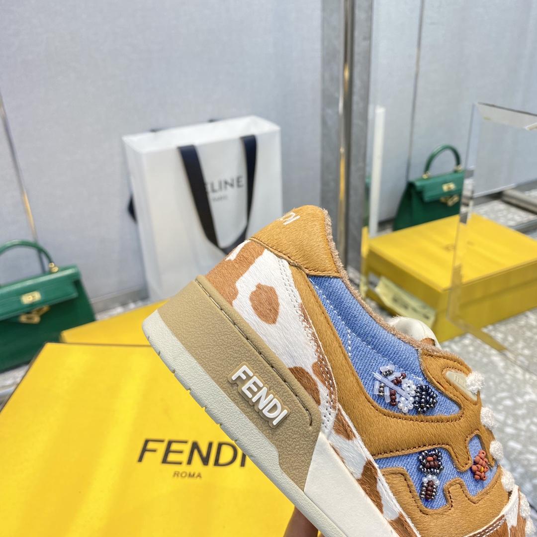 Fendi Match Blue Denim Low-tops Sneakers - DopestKickz