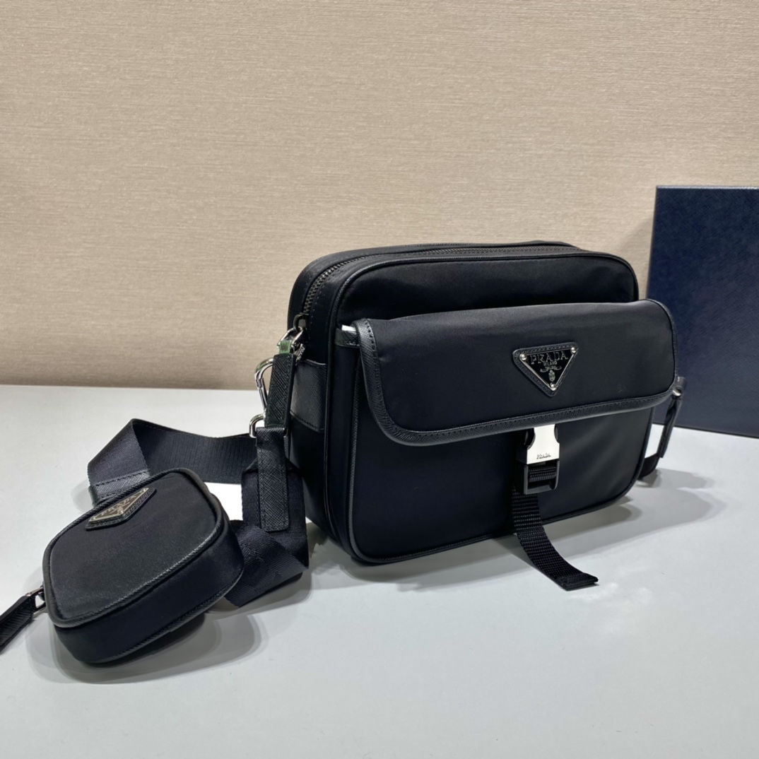 Prada Re-Nylon Saffiano Leather Shoulder Bag ( 22-16-5cm) - DopestKickz