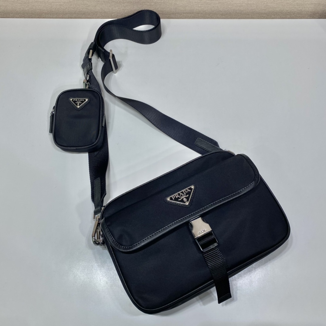 Prada Re-Nylon Saffiano Leather Shoulder Bag ( 22-16-5cm) - DopestKickz