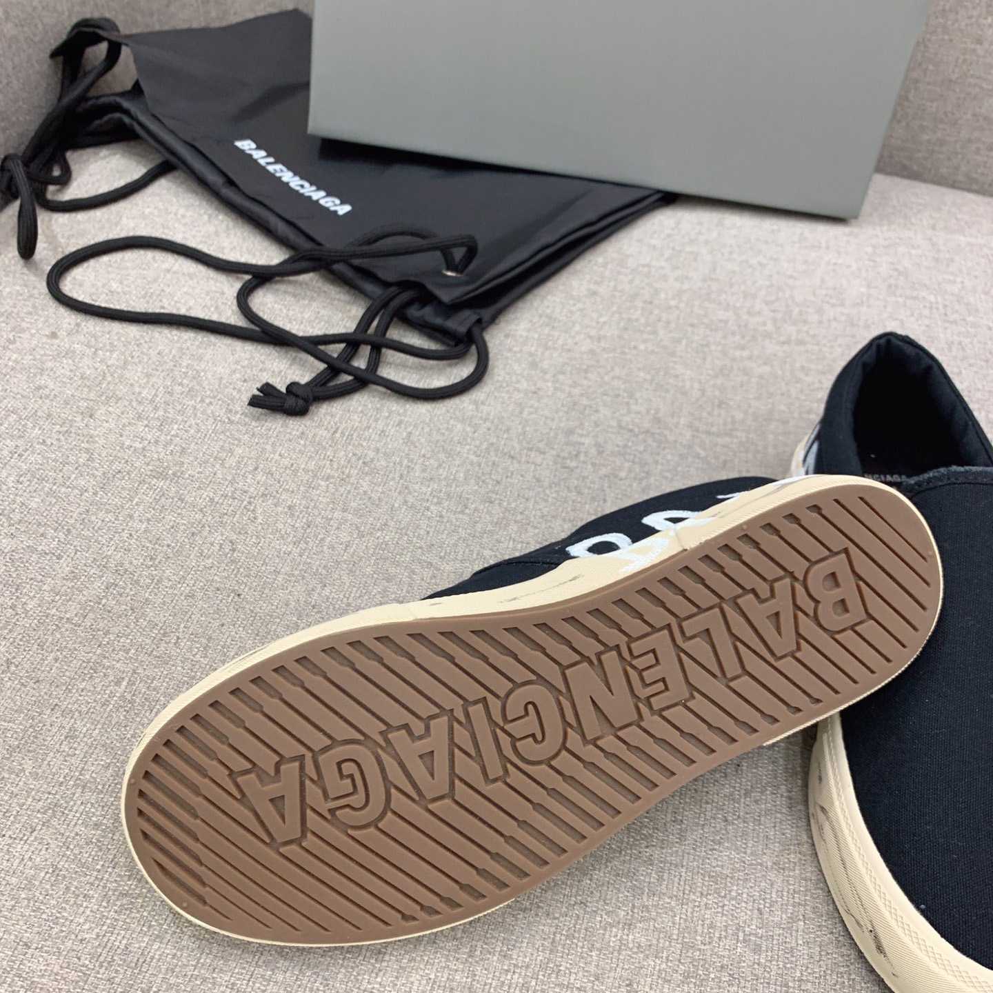 Balenciaga Paris Slip On Graffiti Sneaker In Black - DopestKickz
