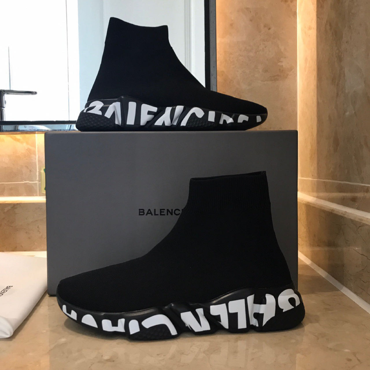 Balenciaga Speed Sneaker In Black  - DopestKickz