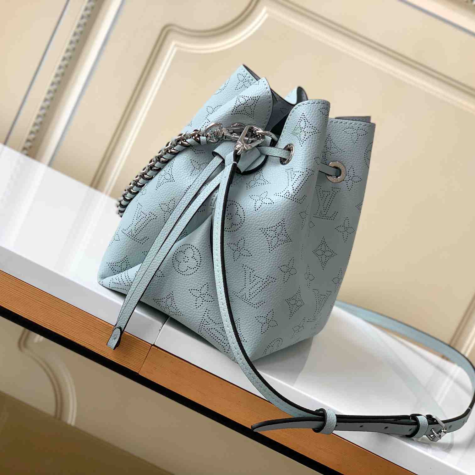 Louis Vuitton Bella Blue Denim Mahina  (19 x 22 x 14cm)    M22198 - DopestKickz