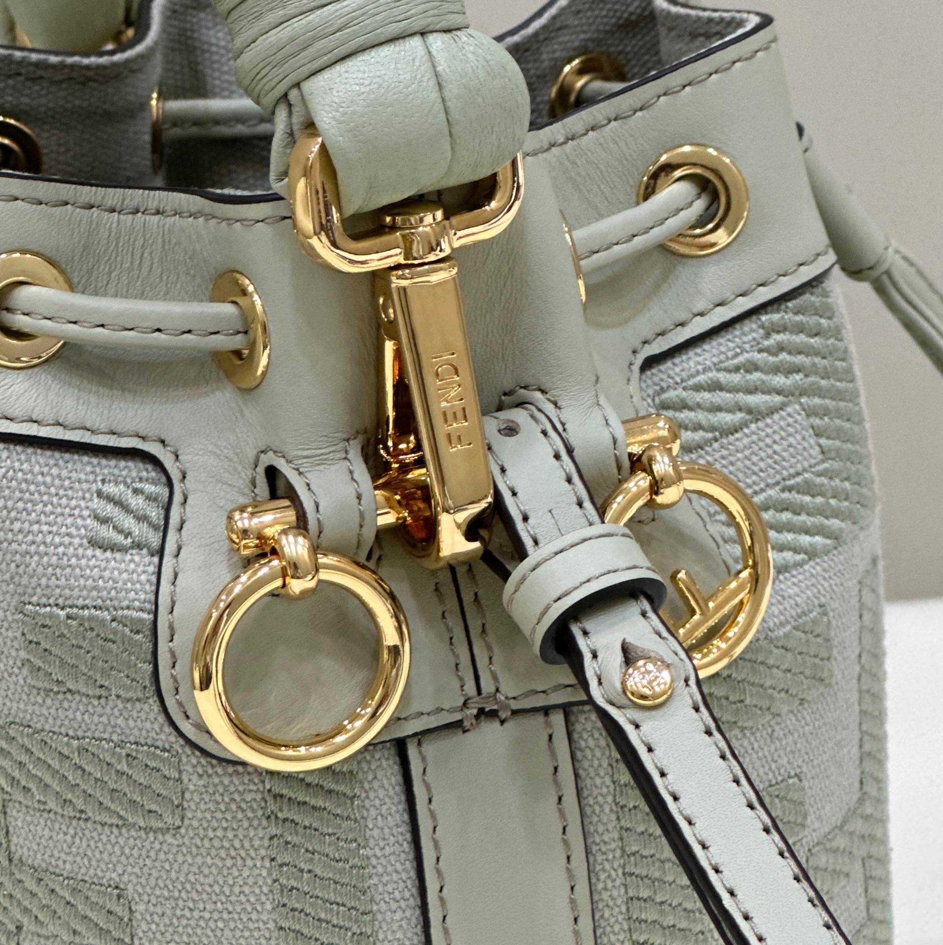 Fendi Mon Tresor Light Green FF Canvas Mini-bag - DopestKickz