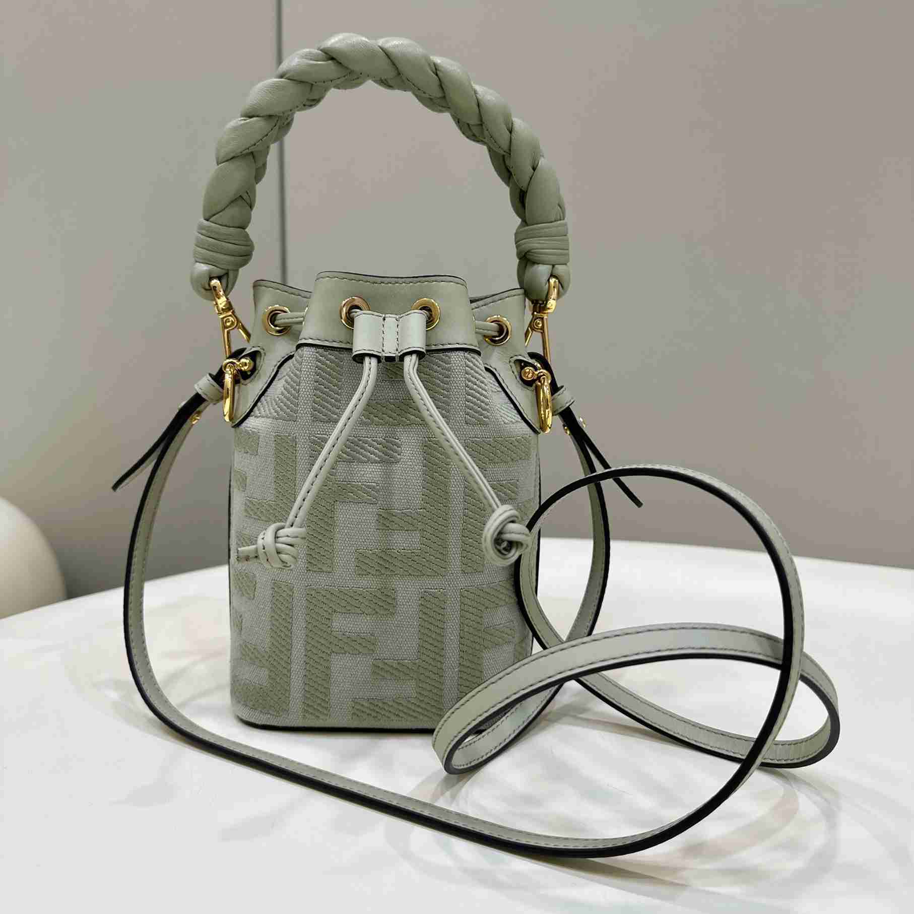 Fendi Mon Tresor Light Green FF Canvas Mini-bag - DopestKickz