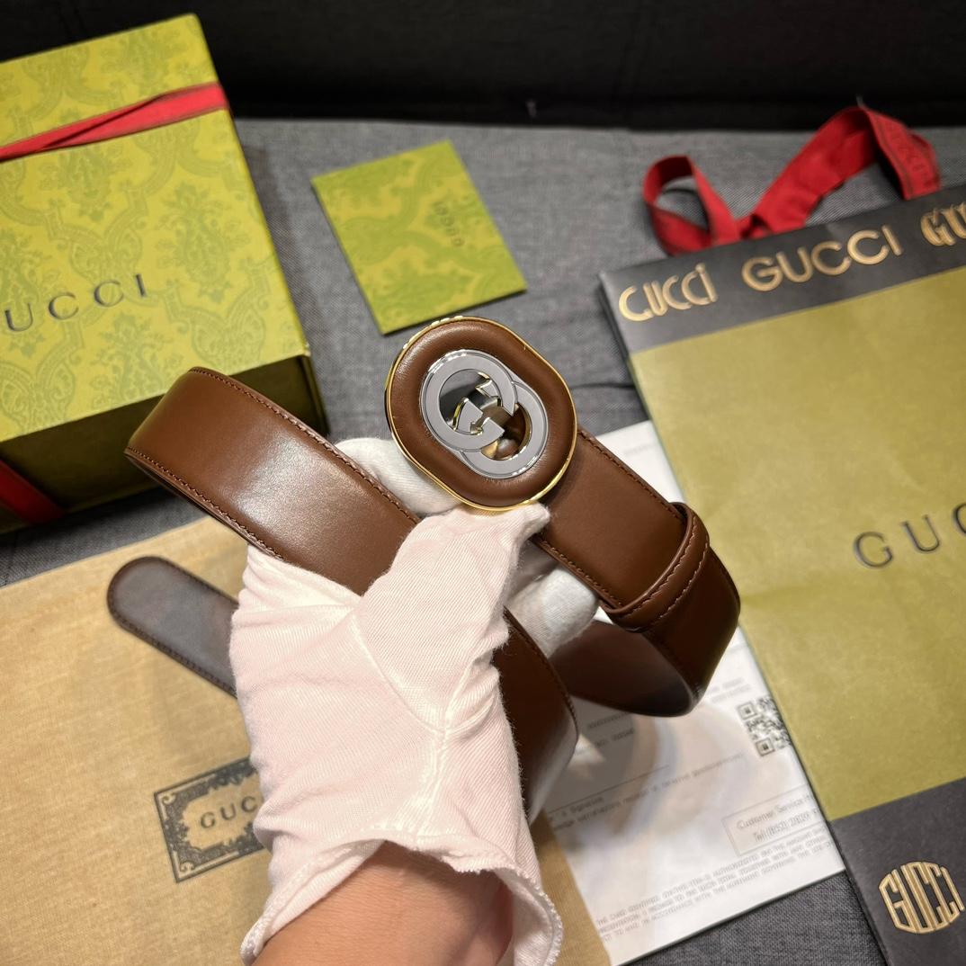 Gucci Belt With Interlocking G Buckle - DopestKickz