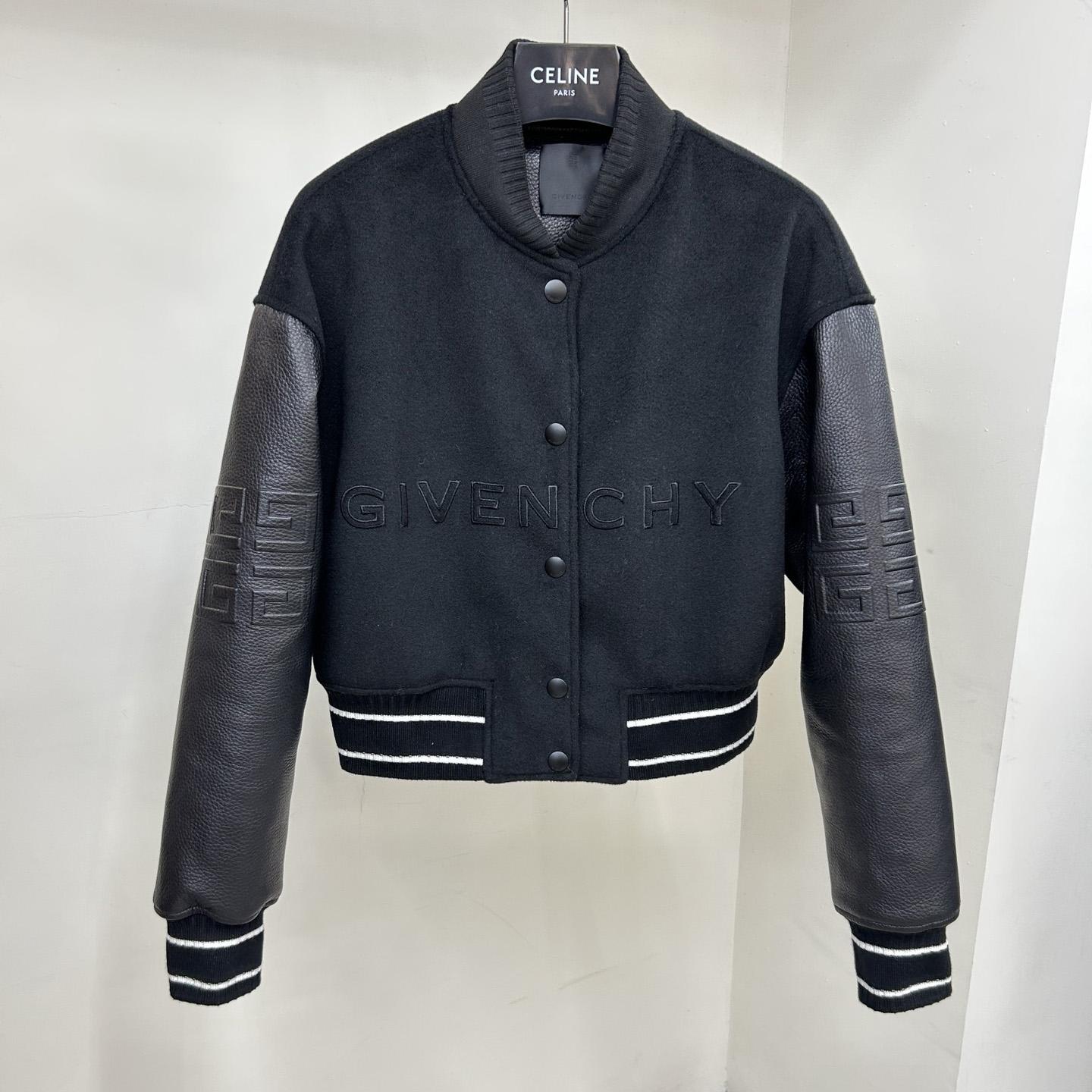 Givenchy Black Cropped Varsity Jacket - DopestKickz