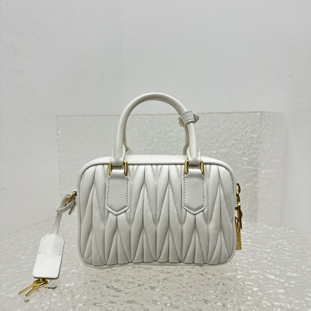 Miu Miu Matelassé Nappa Leather Top-handle Bag - DopestKickz