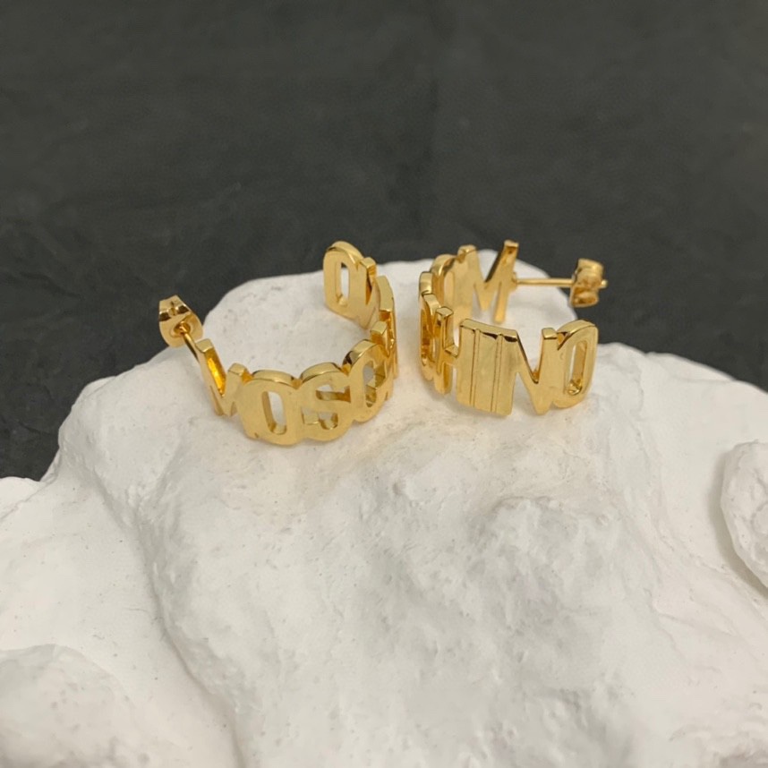 Moschino Logo-lettering Small Hoop Earrings - DopestKickz