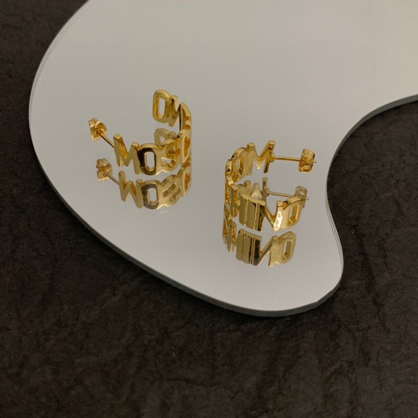 Moschino Logo-lettering Small Hoop Earrings - DopestKickz