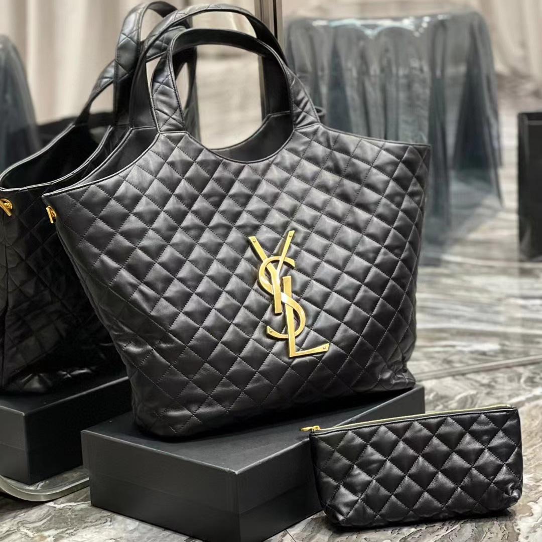 Saint Laurent Icare Extra large Embellished Quilted Leather Tote (58-34-8cm) - DopestKickz