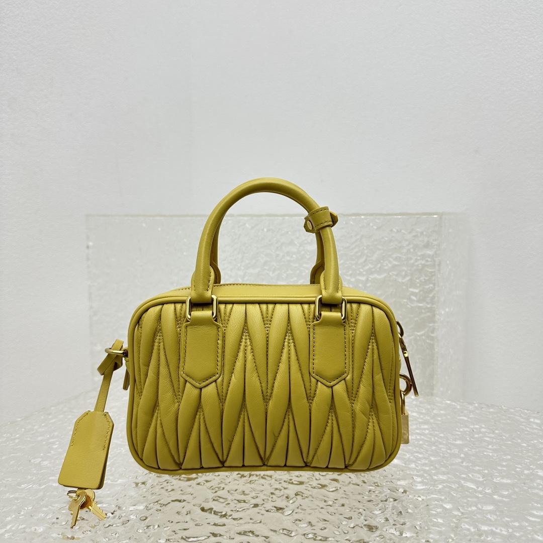 Miu Miu Matelassé Nappa Leather Top-handle Bag - DopestKickz
