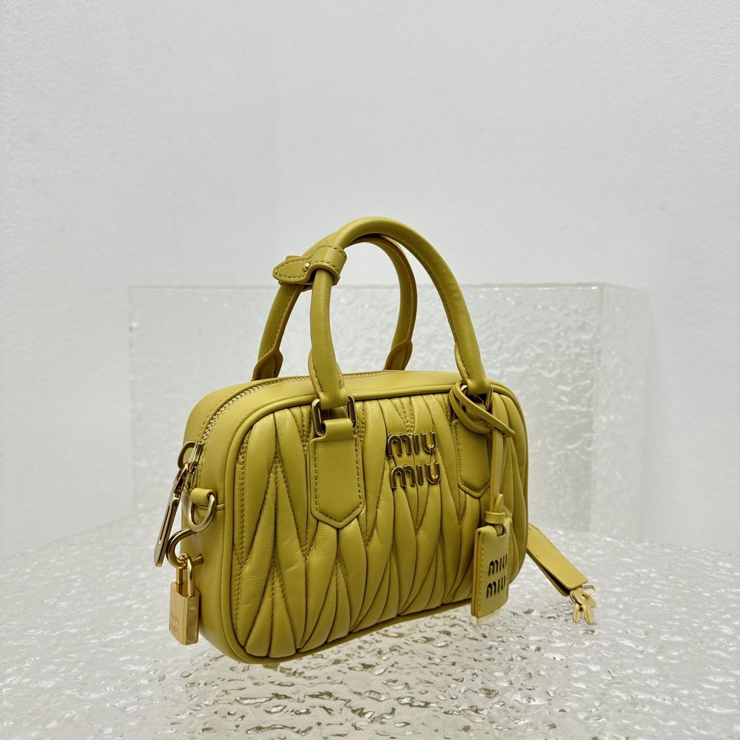 Miu Miu Matelassé Nappa Leather Top-handle Bag - DopestKickz