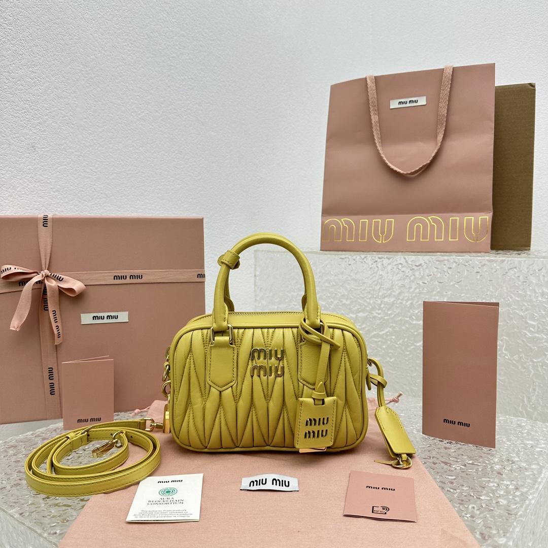 Miu Miu Matelassé Nappa Leather Top-handle Bag - DopestKickz