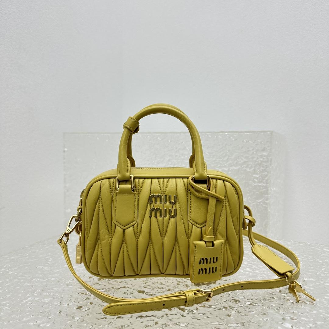 Miu Miu Matelassé Nappa Leather Top-handle Bag - DopestKickz
