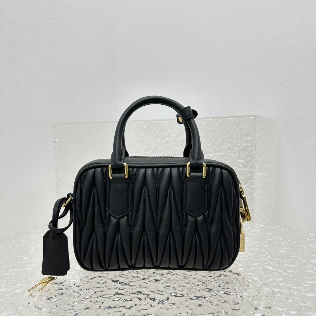 Miu Miu Matelassé Nappa Leather Top-handle Bag - DopestKickz