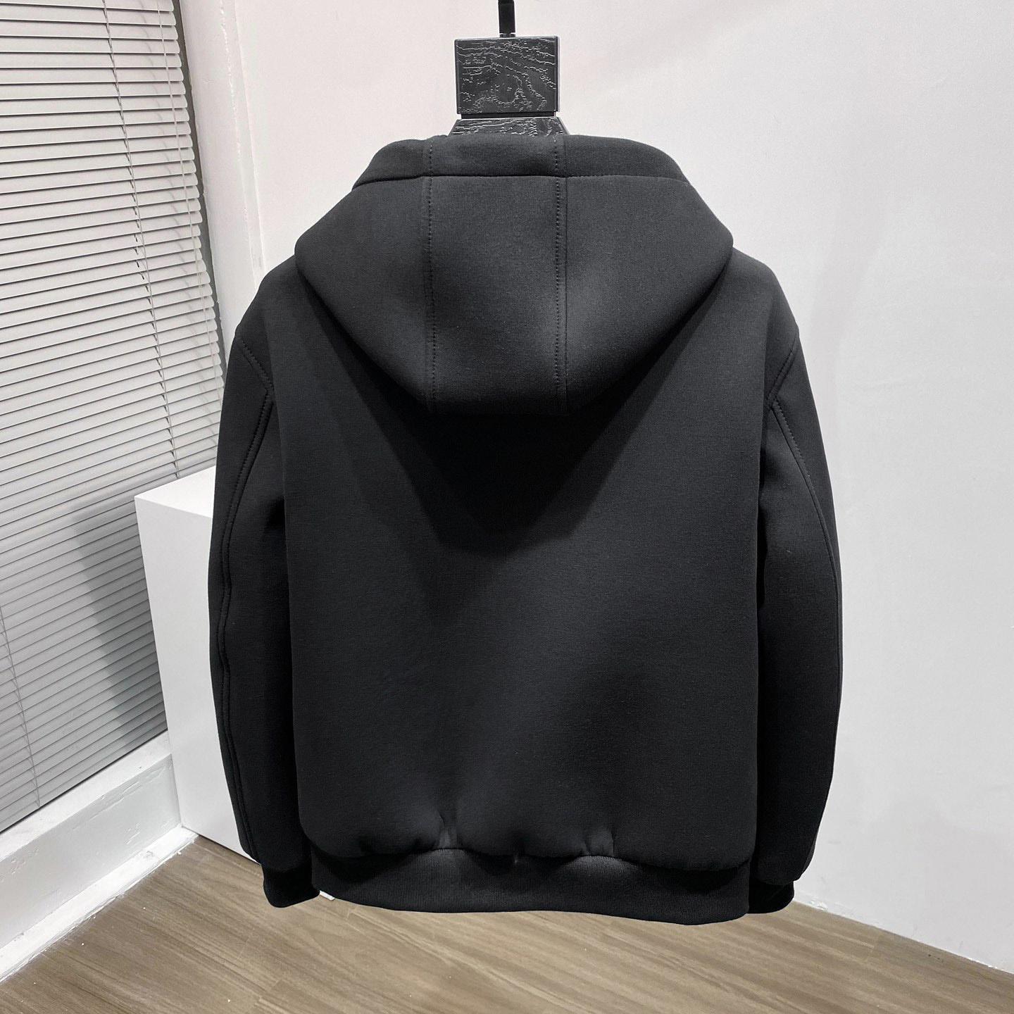 Prada Technical Fleece And Leather Hoodie Jacket - DopestKickz