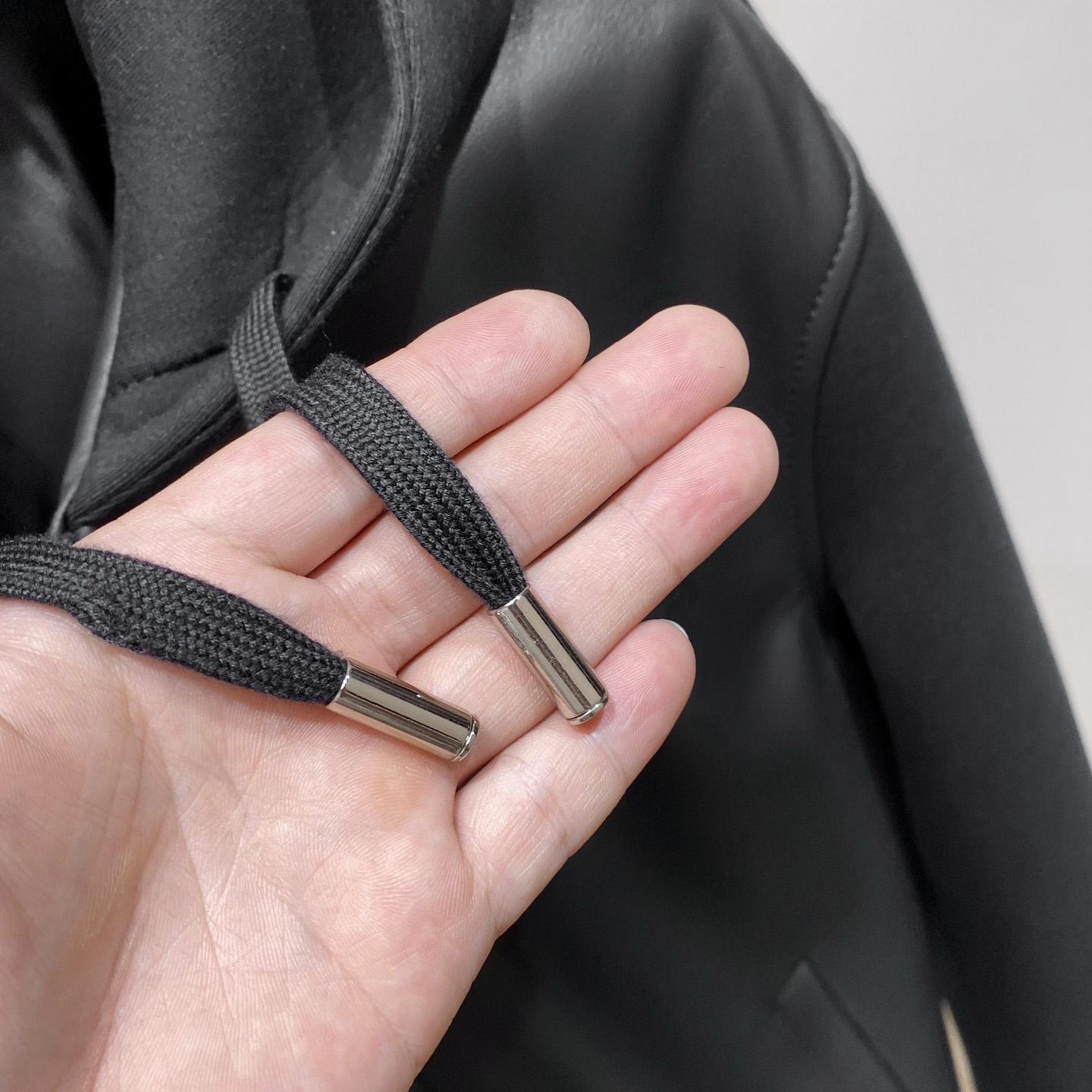 Prada Technical Fleece And Leather Hoodie Jacket - DopestKickz