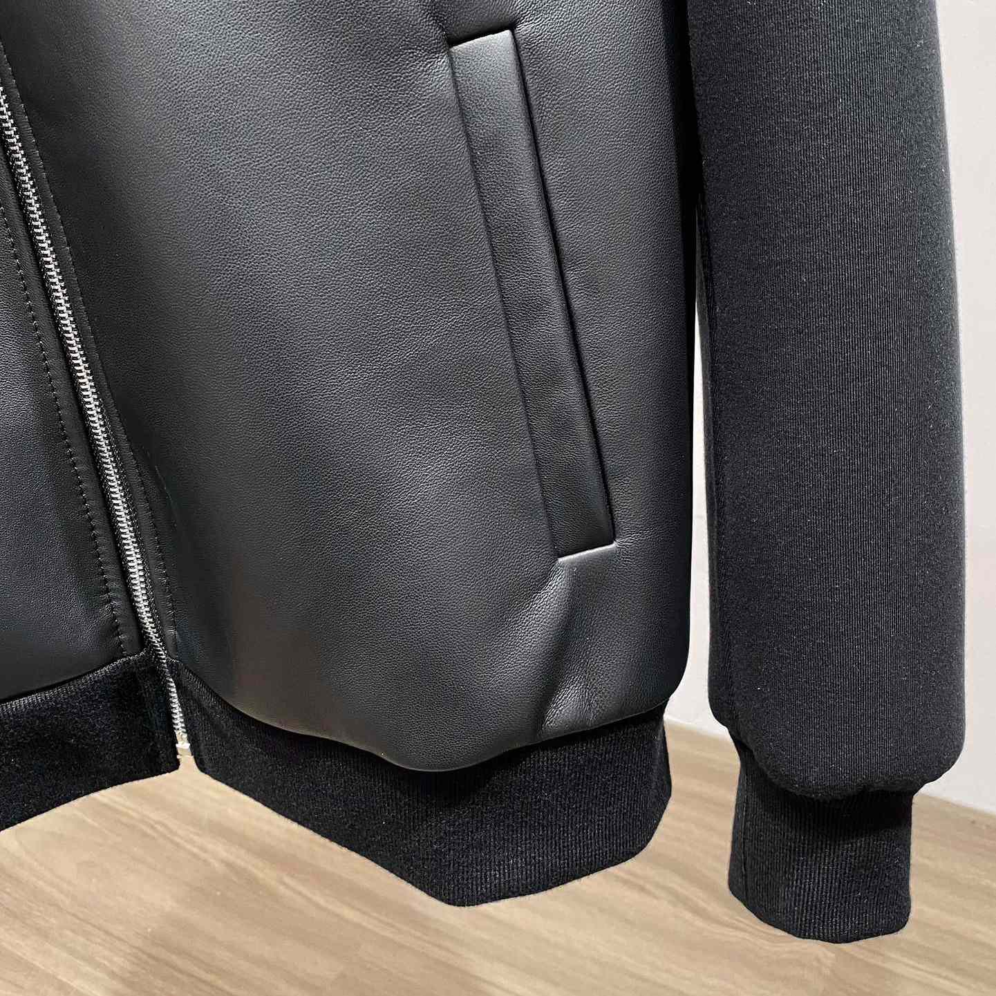 Prada Technical Fleece And Leather Hoodie Jacket - DopestKickz