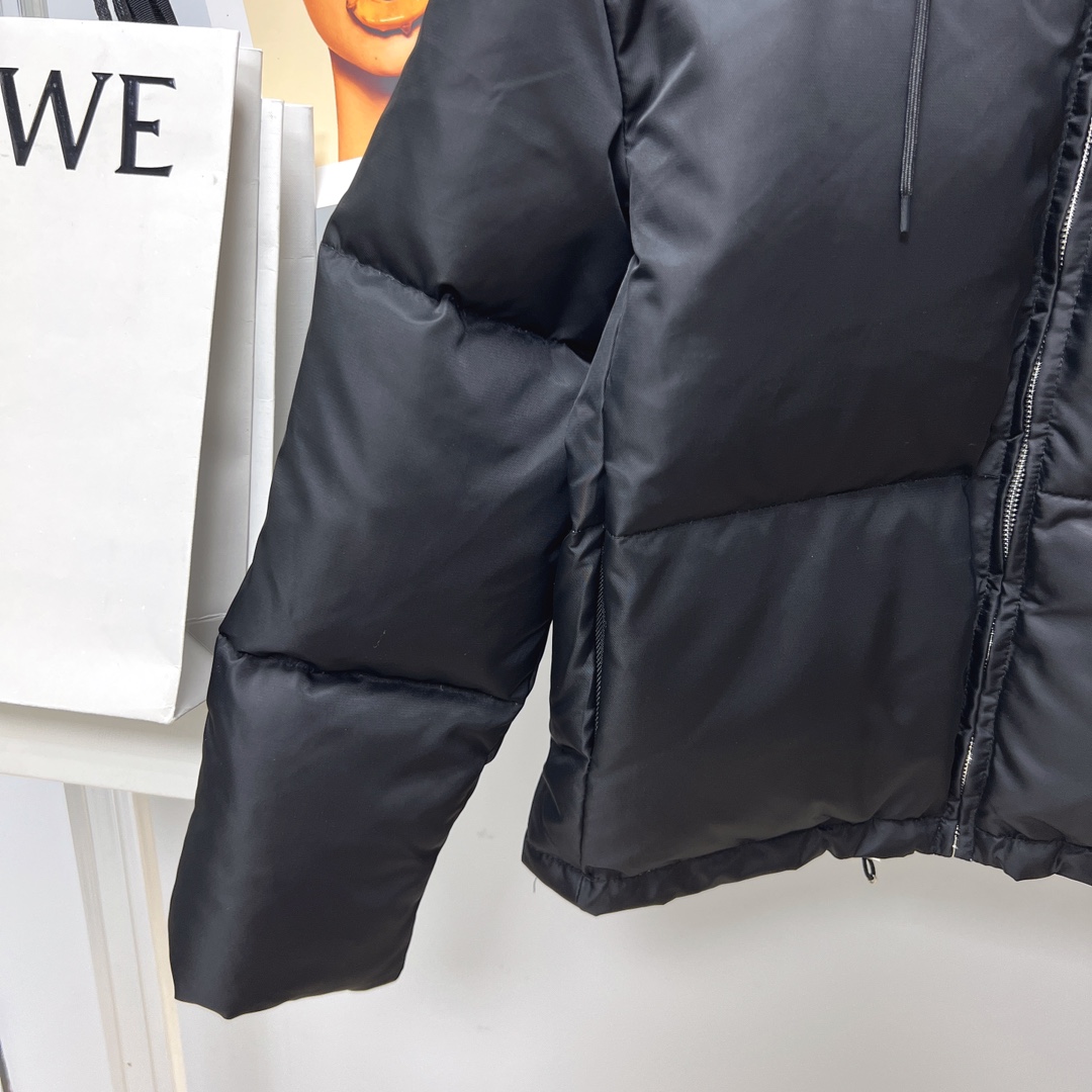 Prada Re-Nylon Gabardine Hooded Down Jacket - DopestKickz