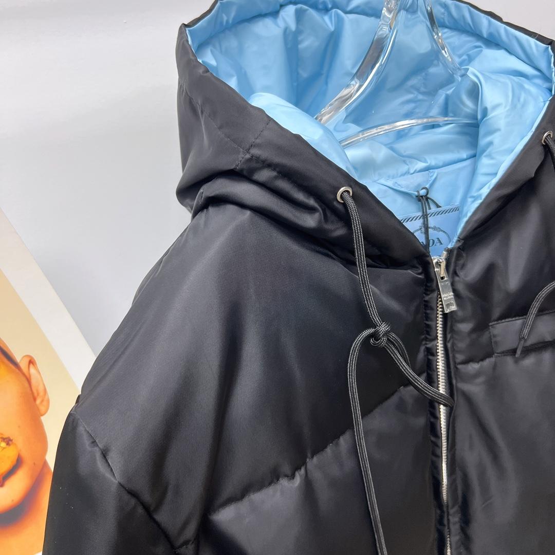 Prada Re-Nylon Gabardine Hooded Down Jacket - DopestKickz