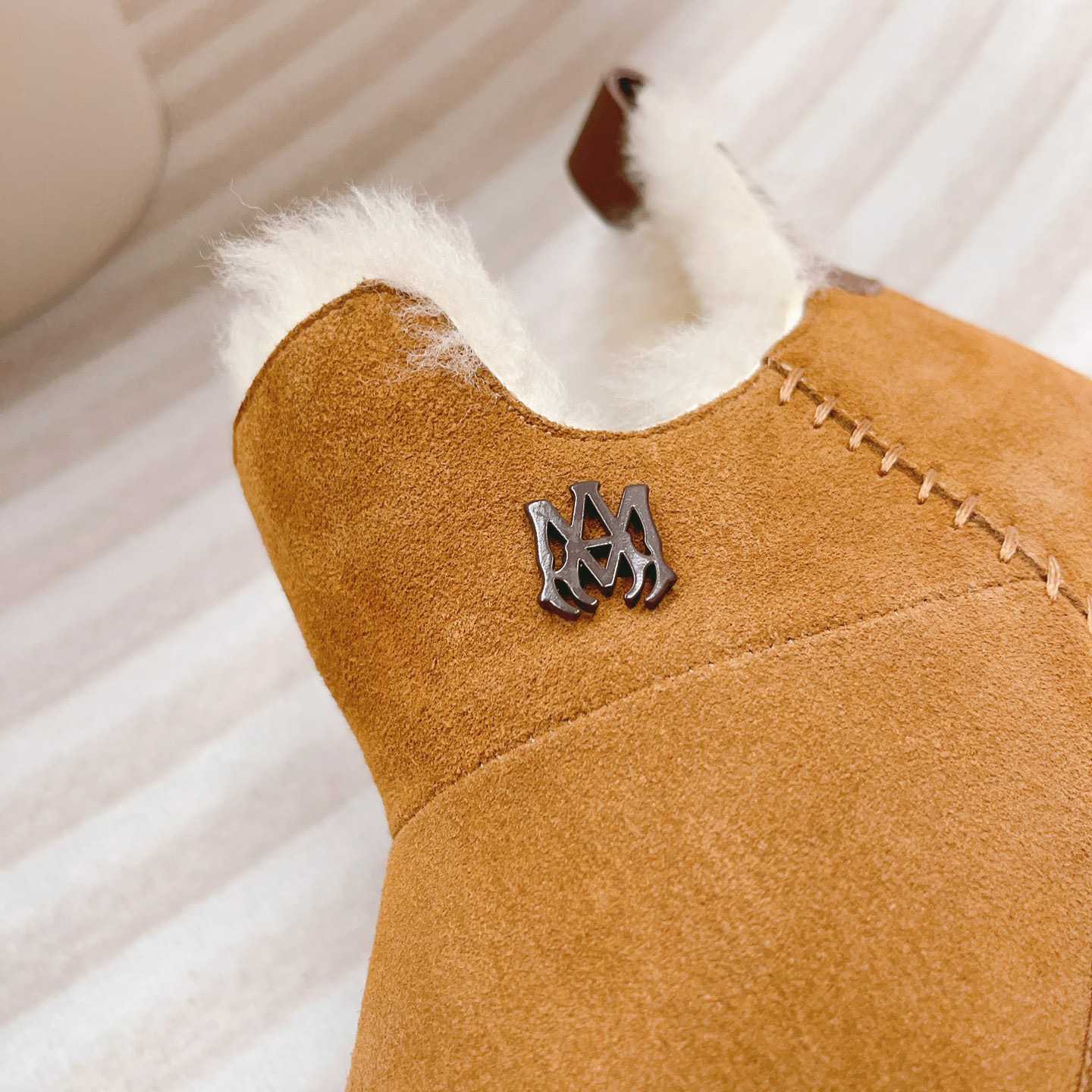 Amiri Malibu Shearling Lined Suede Boots - DopestKickz