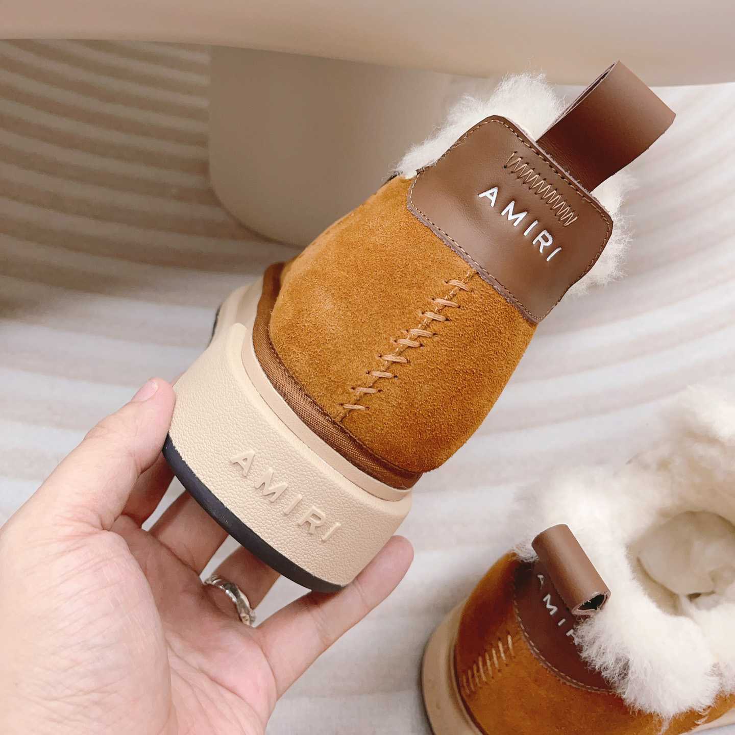 Amiri Malibu Shearling Lined Suede Boots - DopestKickz