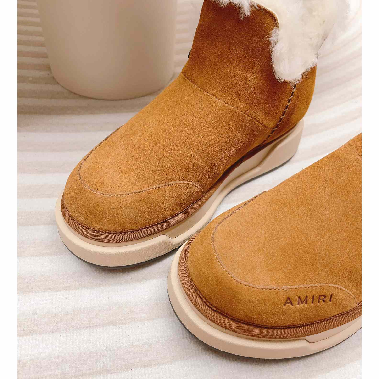 Amiri Malibu Shearling Lined Suede Boots - DopestKickz