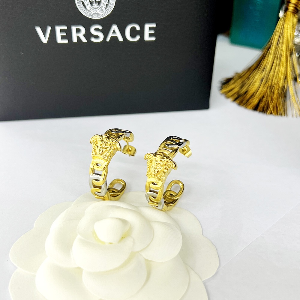 Versace Medusa Multicolor Hoop Earrings - DopestKickz