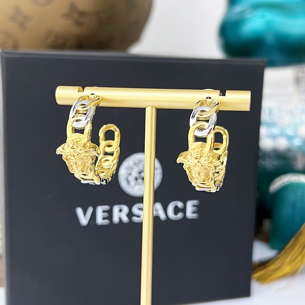 Versace Medusa Multicolor Hoop Earrings - DopestKickz