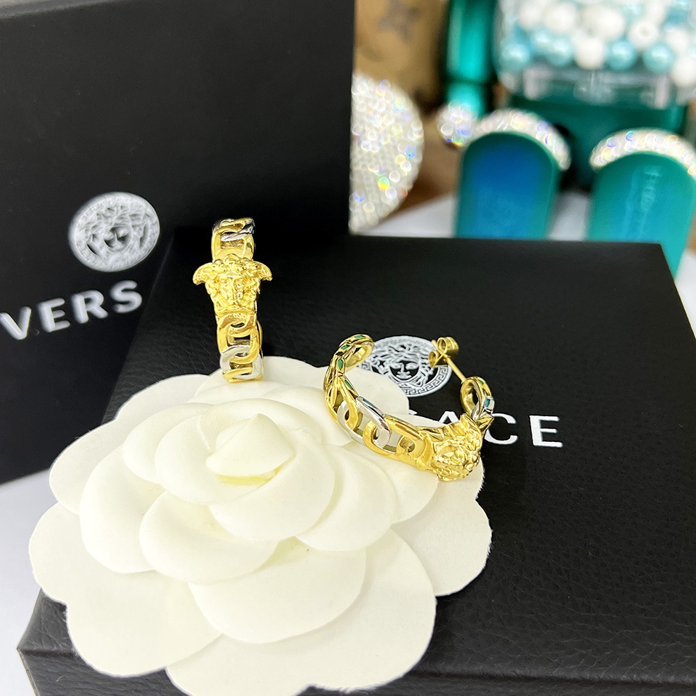Versace Medusa Multicolor Hoop Earrings - DopestKickz