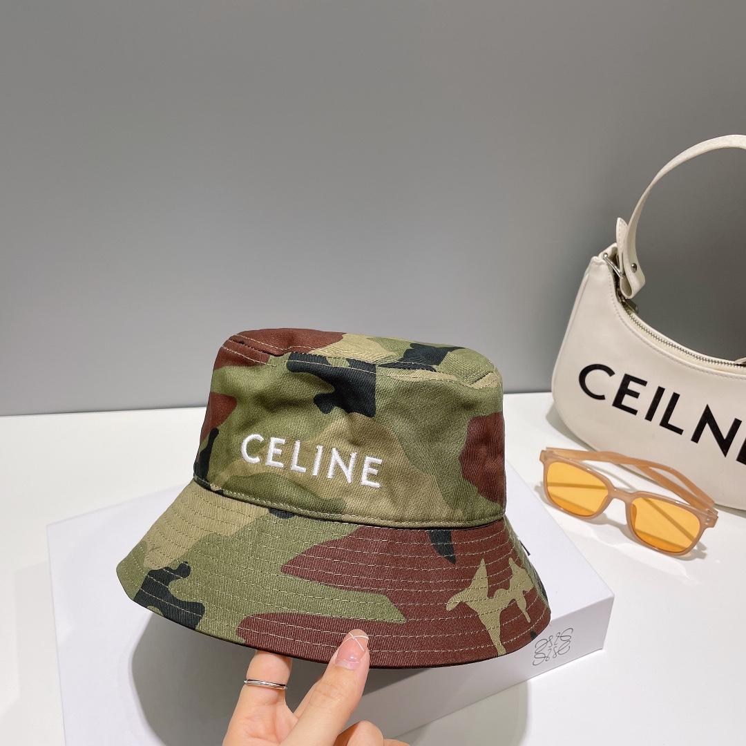 Celine Embroidered Bucket Hat In Camouflage Cotton - DopestKickz