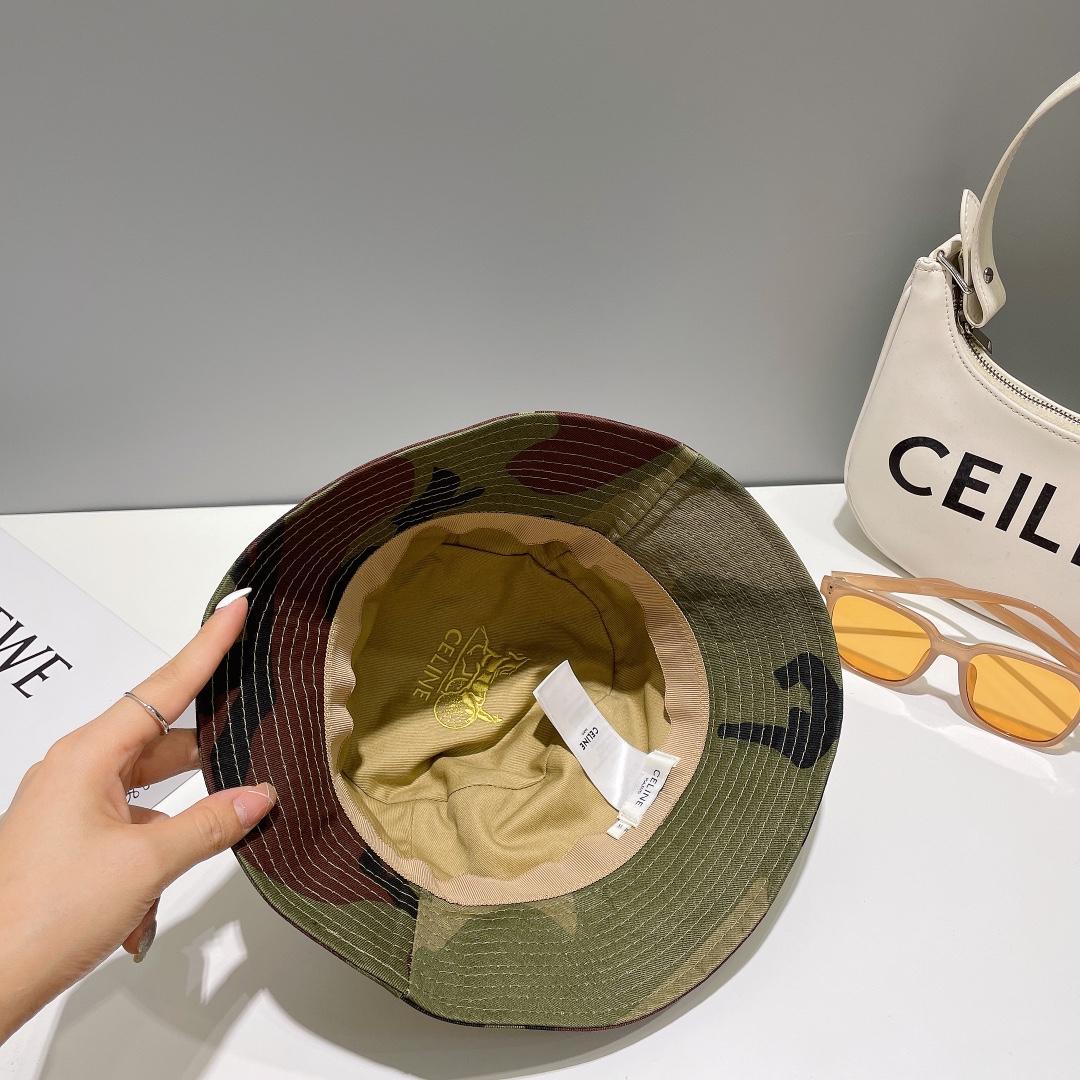 Celine Embroidered Bucket Hat In Camouflage Cotton - DopestKickz