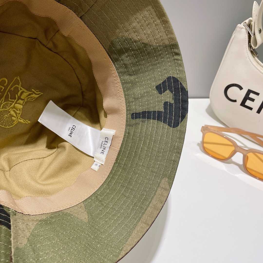Celine Embroidered Bucket Hat In Camouflage Cotton - DopestKickz