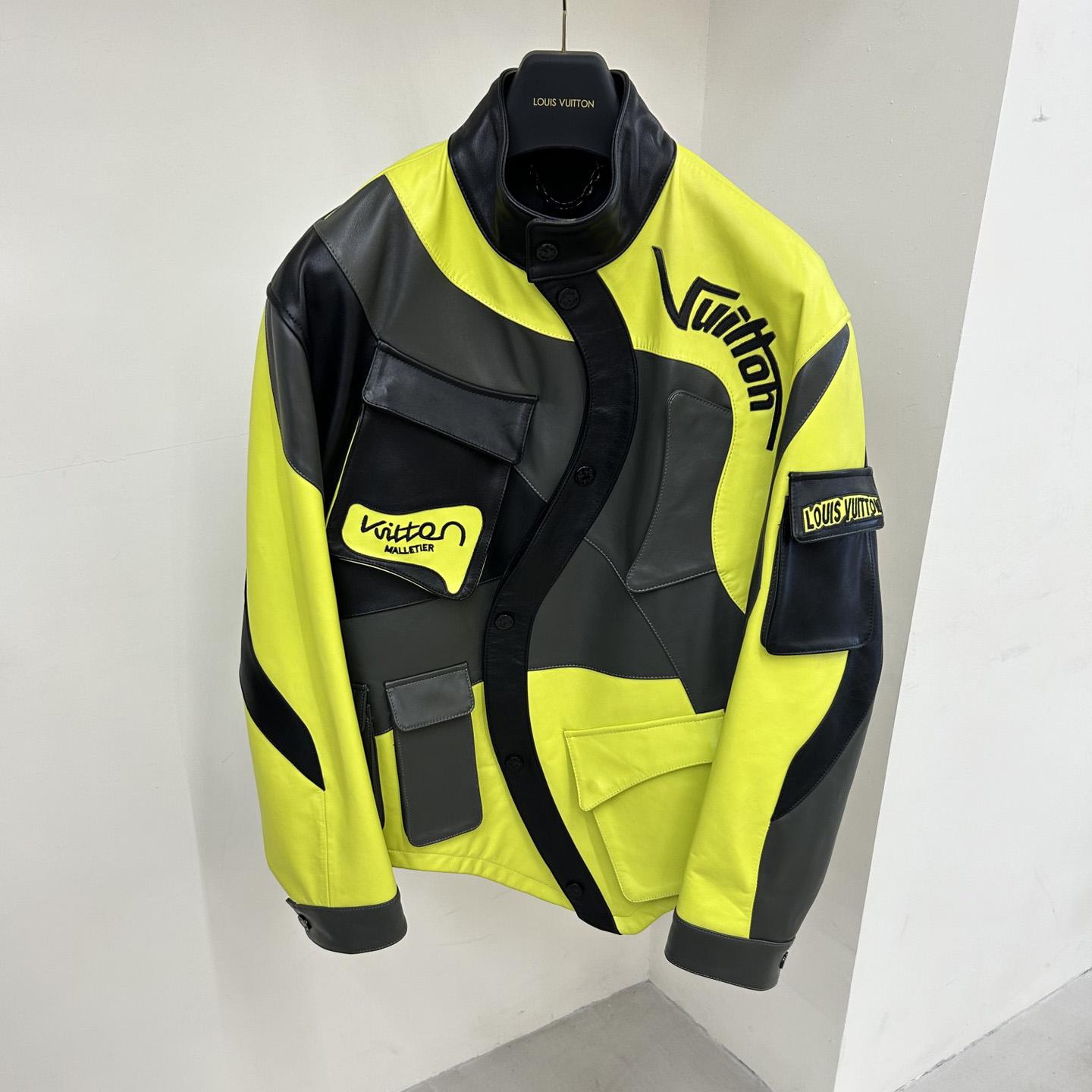 Louis Vuitton Distorted Motocycle Leather Jacket - DopestKickz