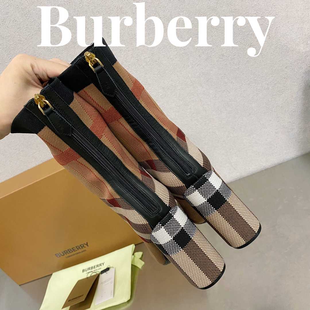 Burberry Knitted Check Sock Boots - DopestKickz
