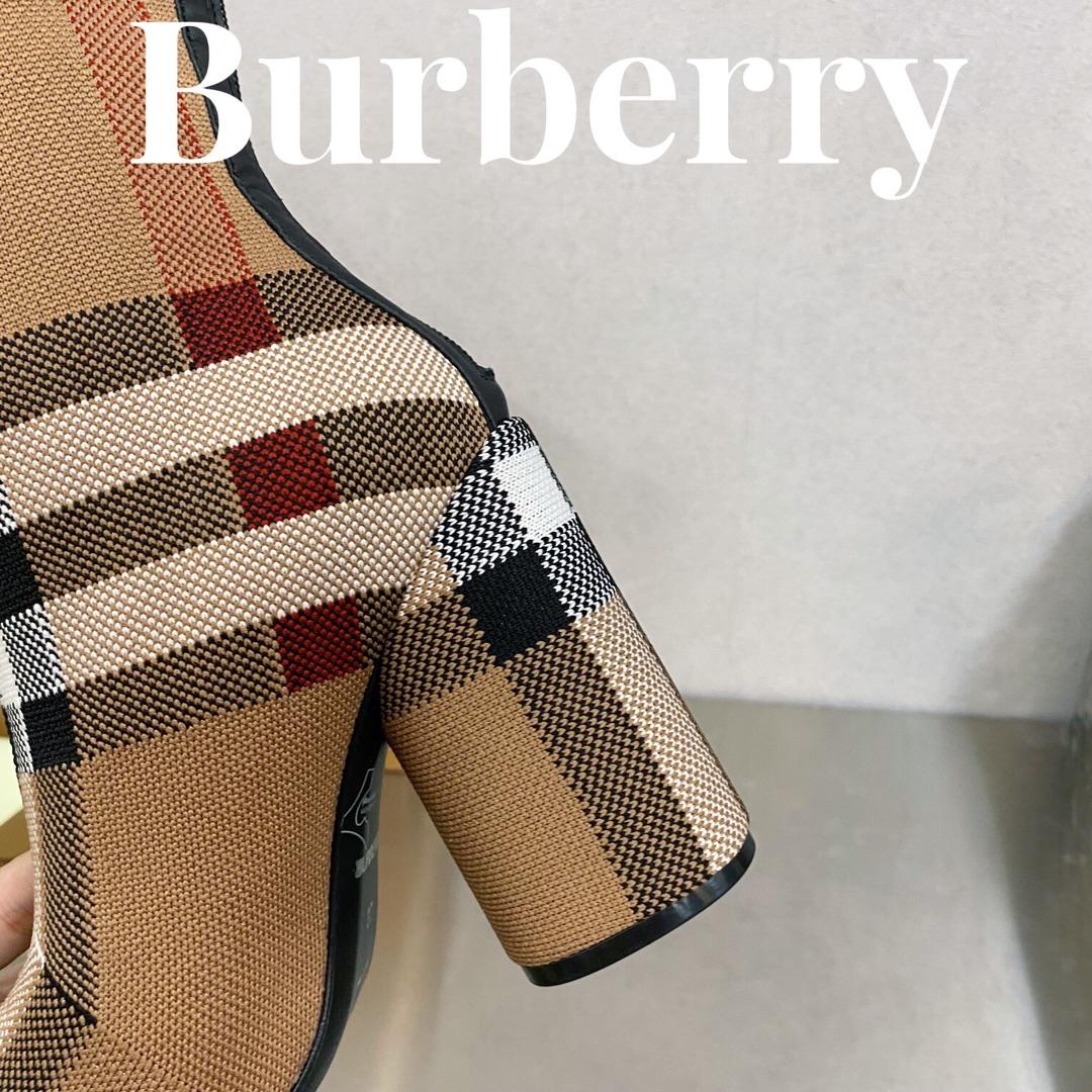 Burberry Knitted Check Sock Boots - DopestKickz