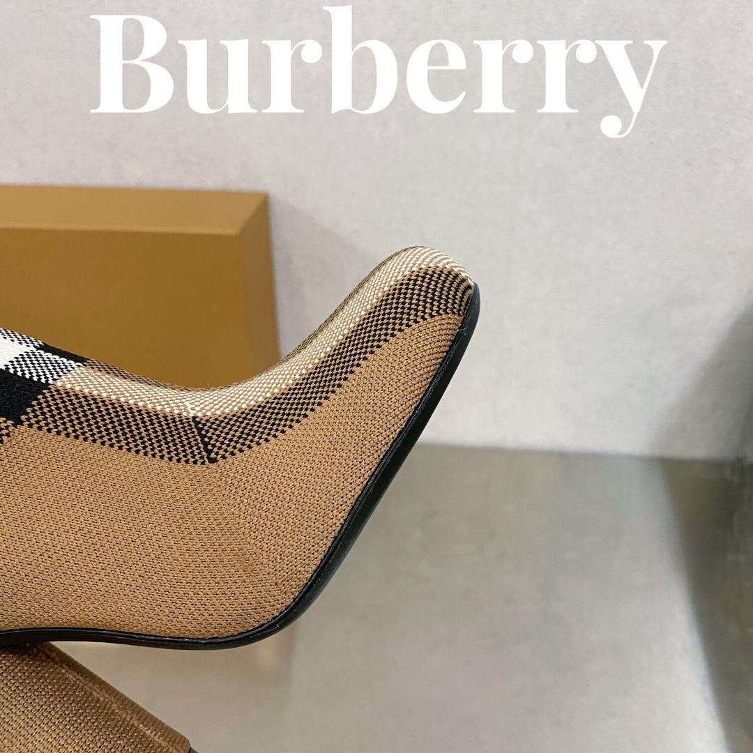 Burberry Knitted Check Sock Boots - DopestKickz
