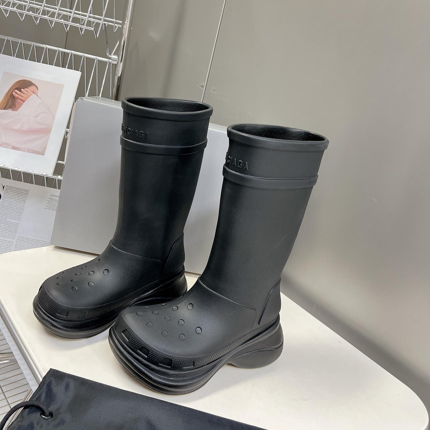 Balenciaga Crocs™ Boot In Black Rubber - DopestKickz