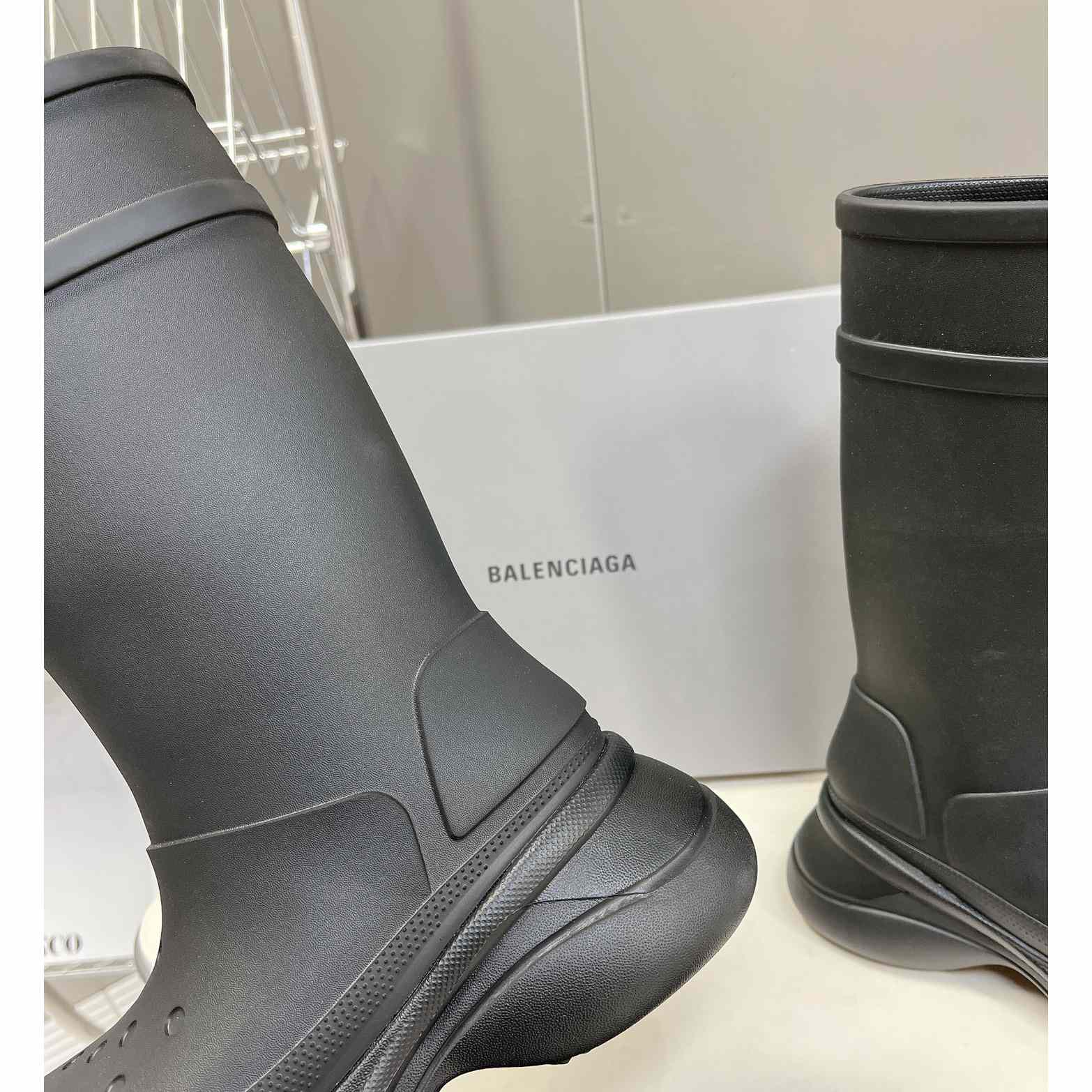 Balenciaga Crocs™ Boot In Black Rubber - DopestKickz