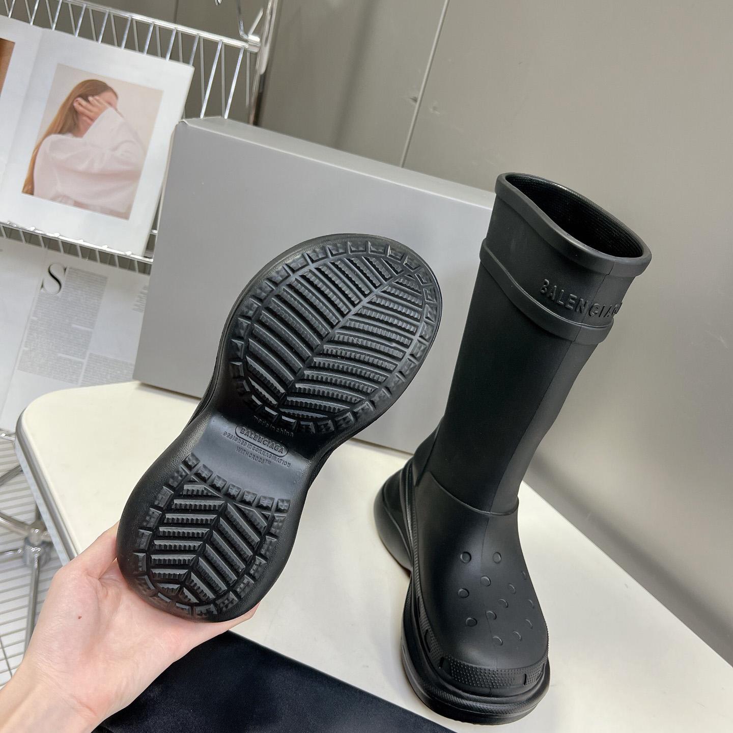 Balenciaga Crocs™ Boot In Black Rubber - DopestKickz