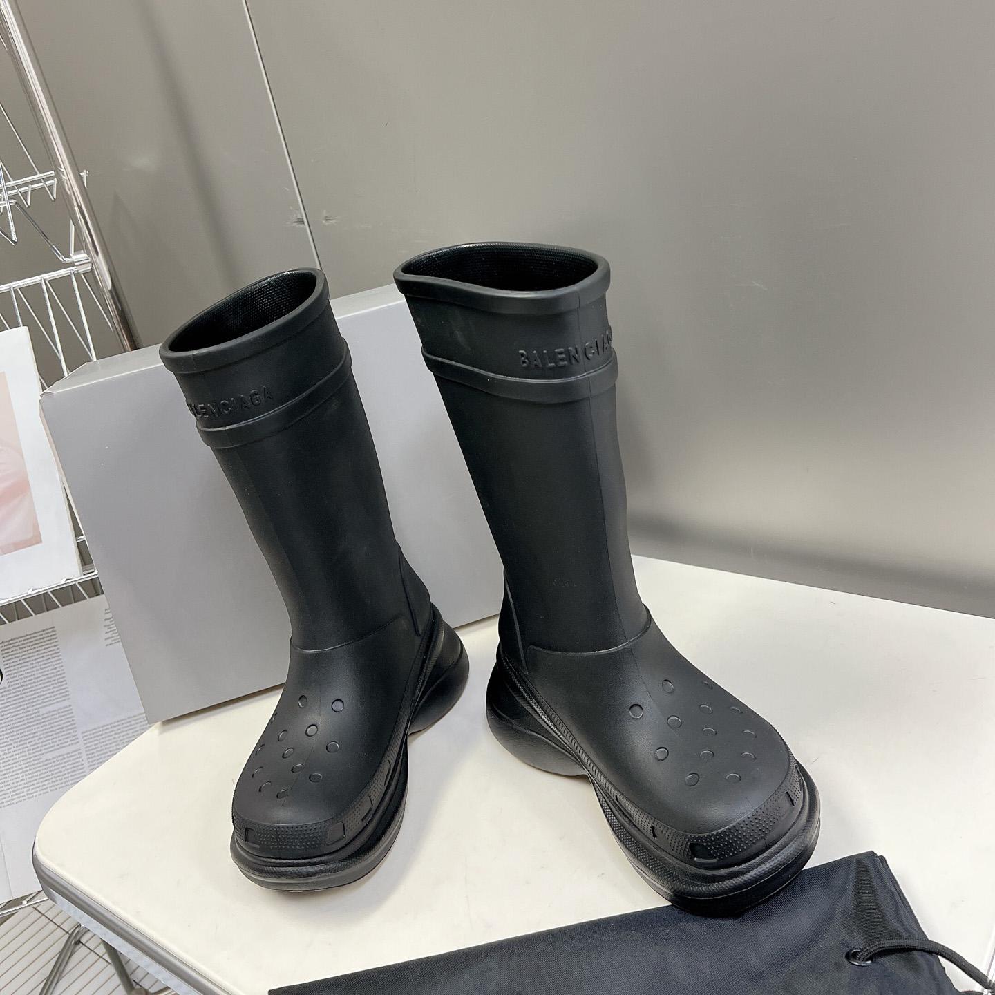Balenciaga Crocs™ Boot In Black Rubber - DopestKickz
