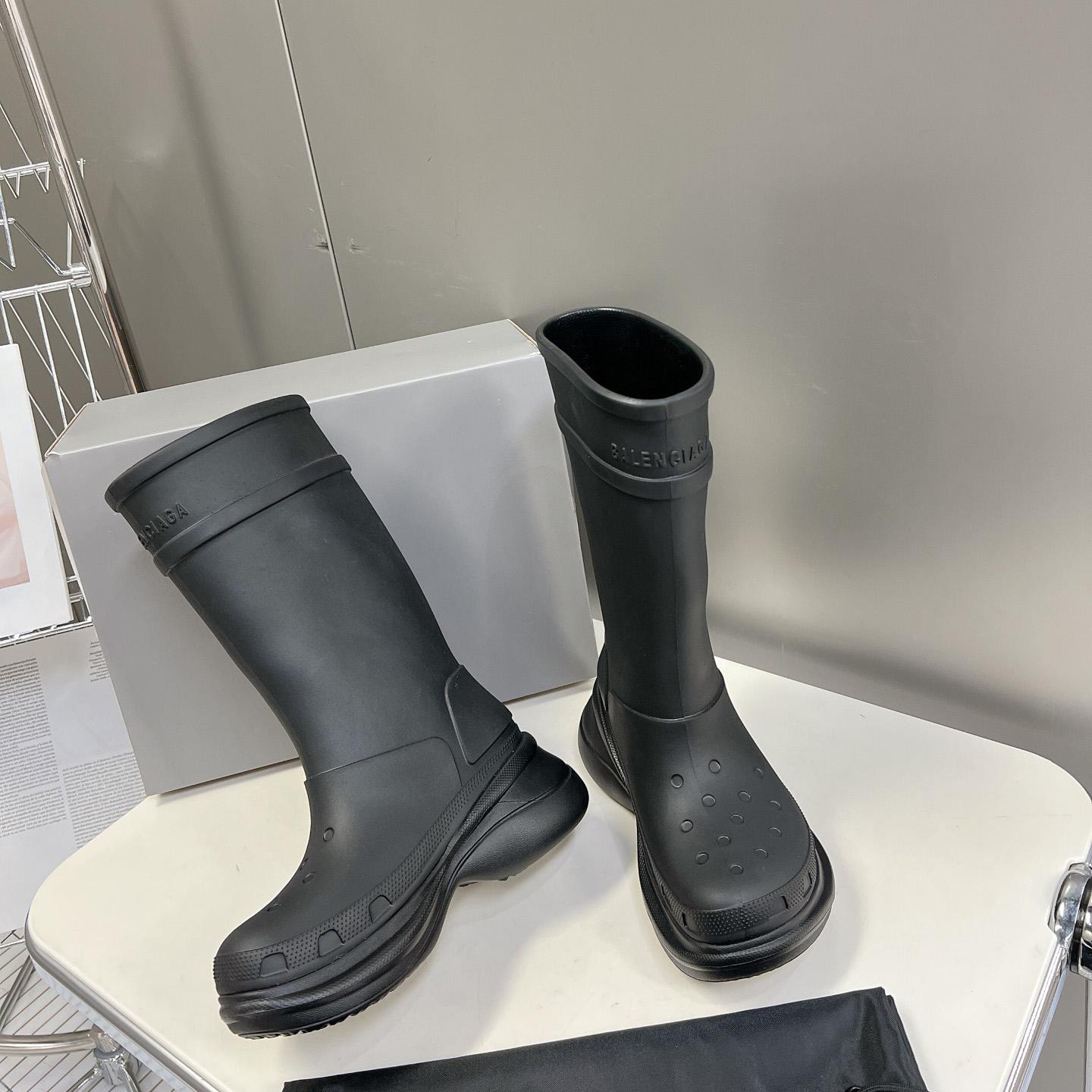 Balenciaga Crocs™ Boot In Black Rubber - DopestKickz