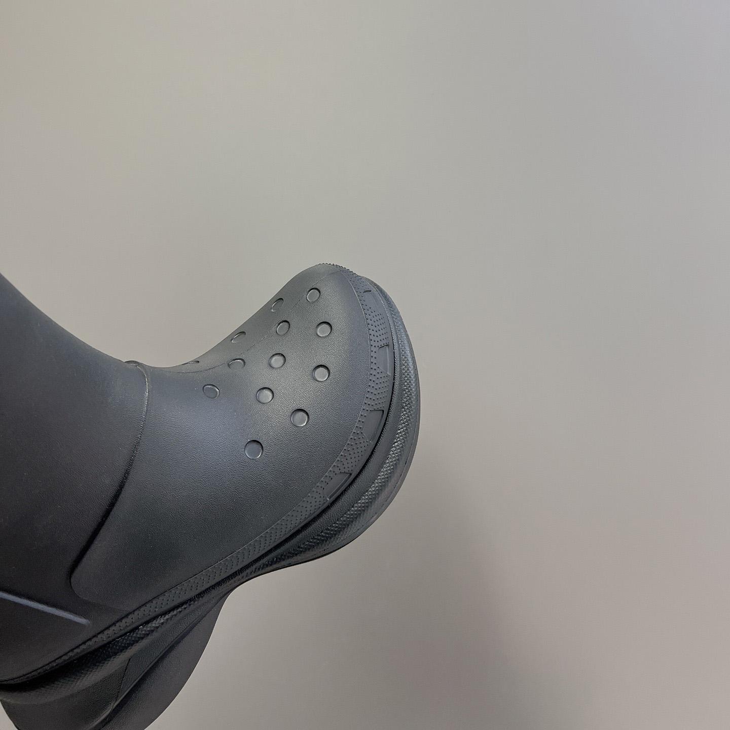 Balenciaga Crocs™ Boot In Black Rubber - DopestKickz