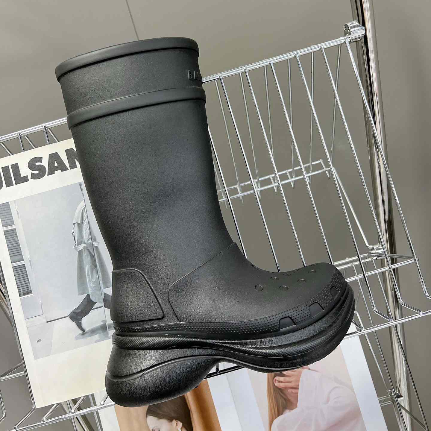 Balenciaga Crocs™ Boot In Black Rubber - DopestKickz