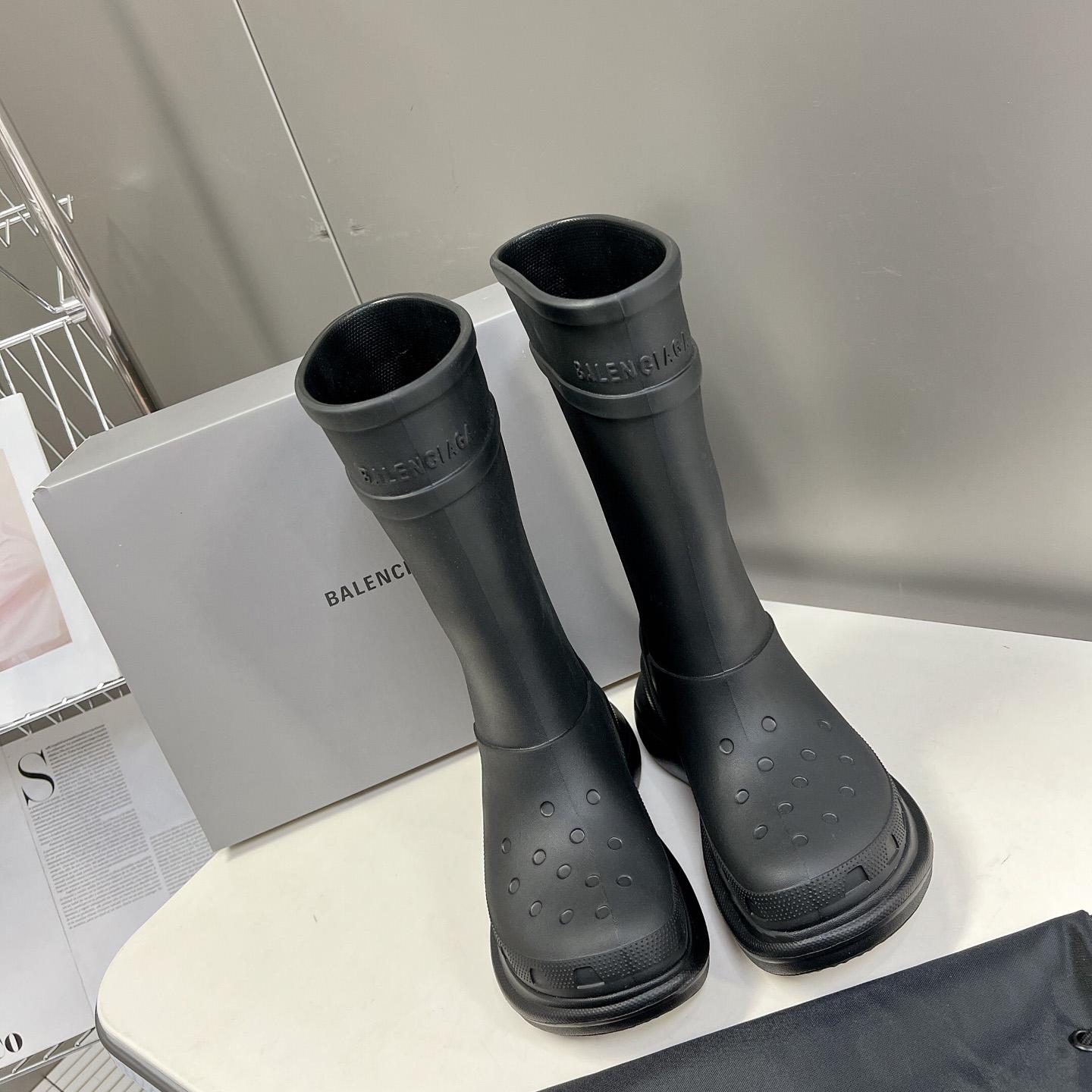Balenciaga Crocs™ Boot In Black Rubber - DopestKickz