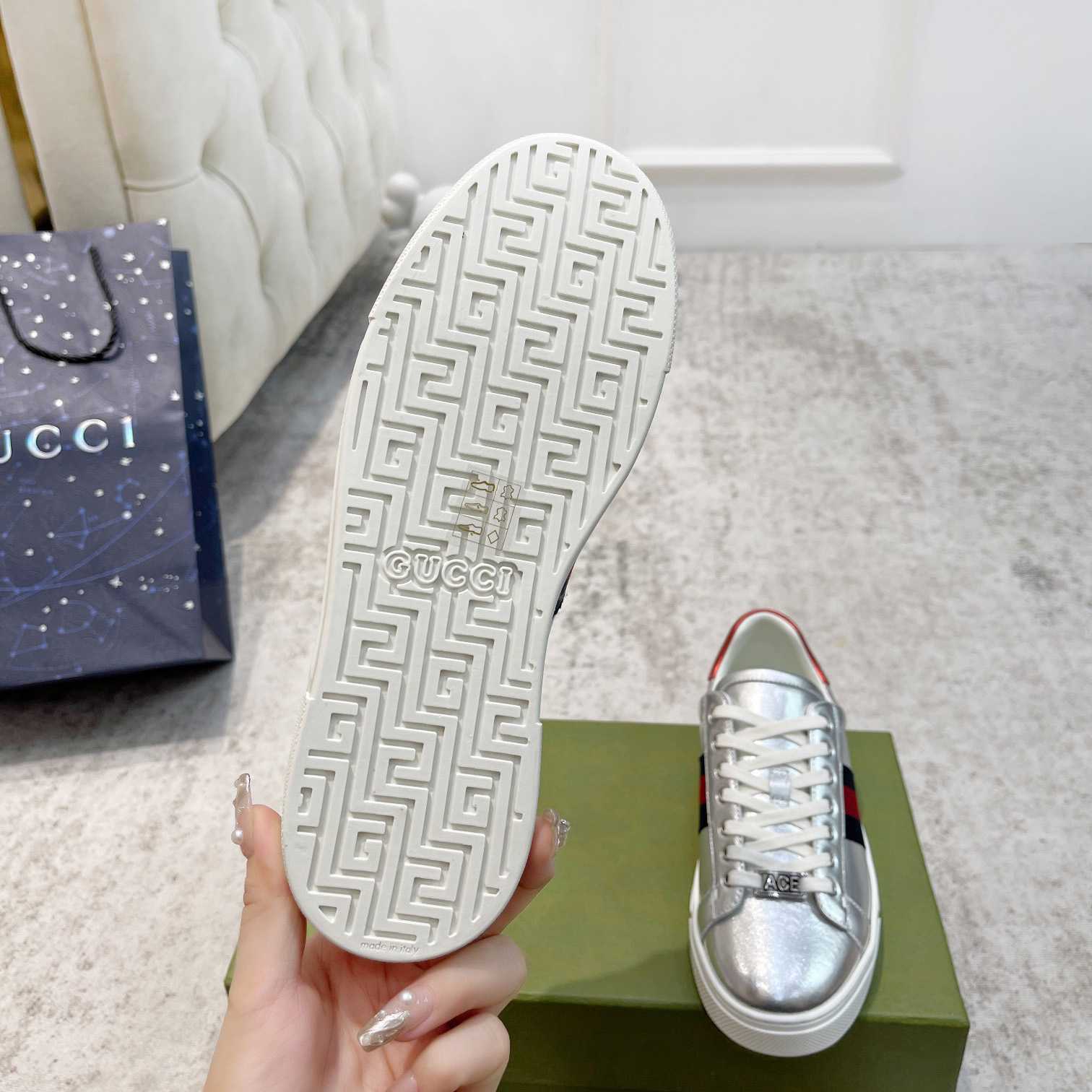 Gucci Ace Sneaker With Web - DopestKickz