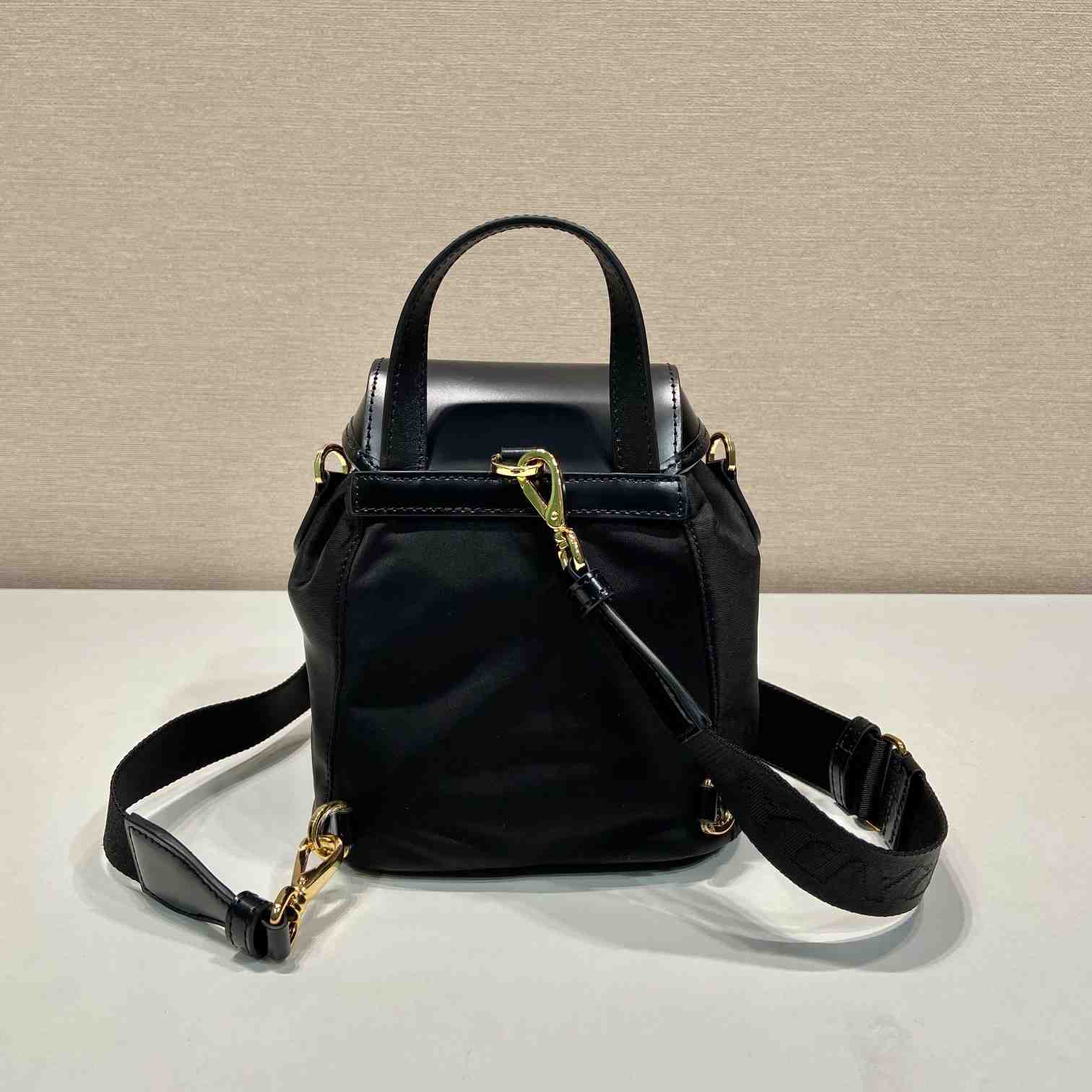 Prada Small Re-Nylon And Brushed Leather Backpack - DopestKickz